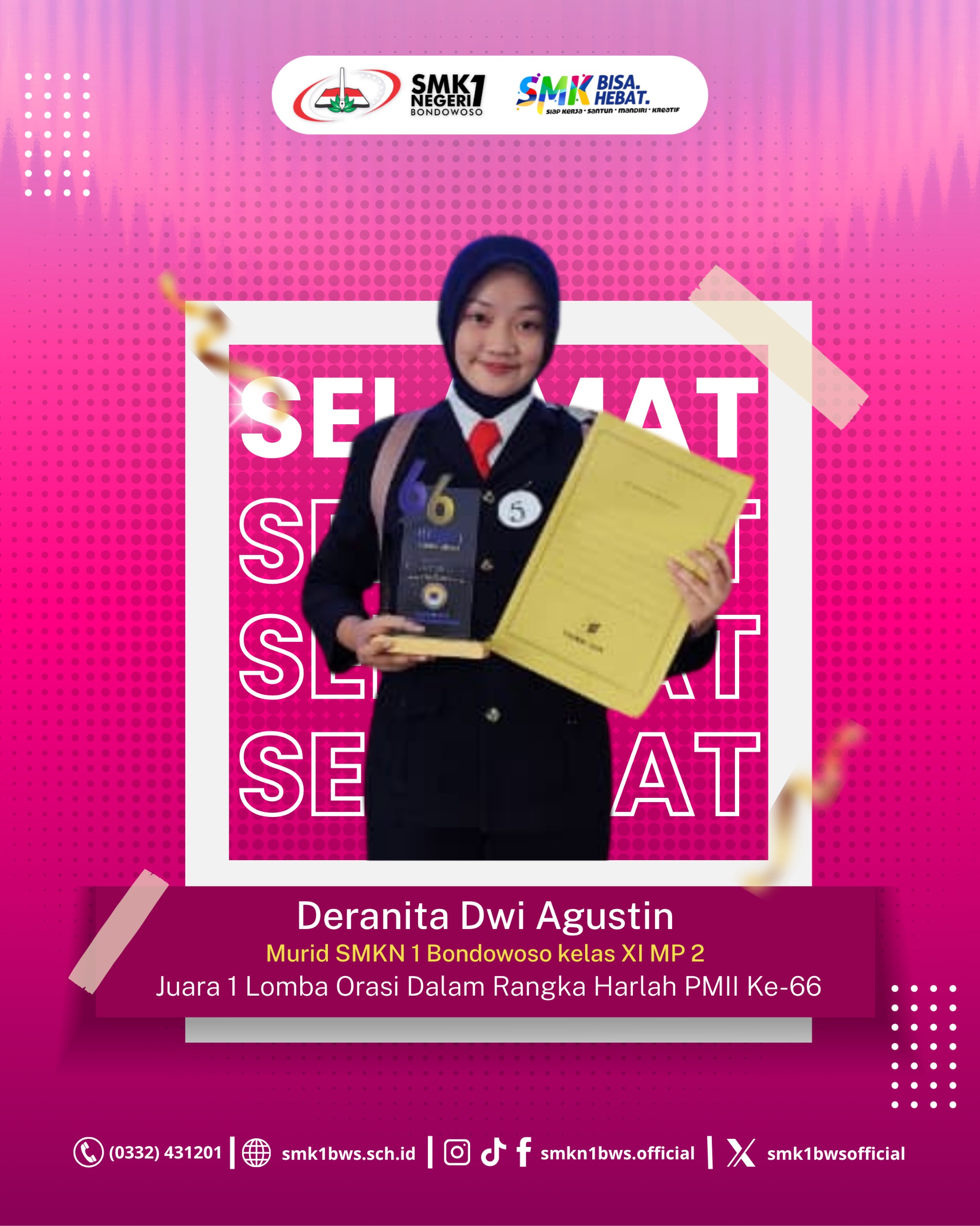 Juara 1 Lomba Orasi Dalam Rangka Harlah PMII Ke-66