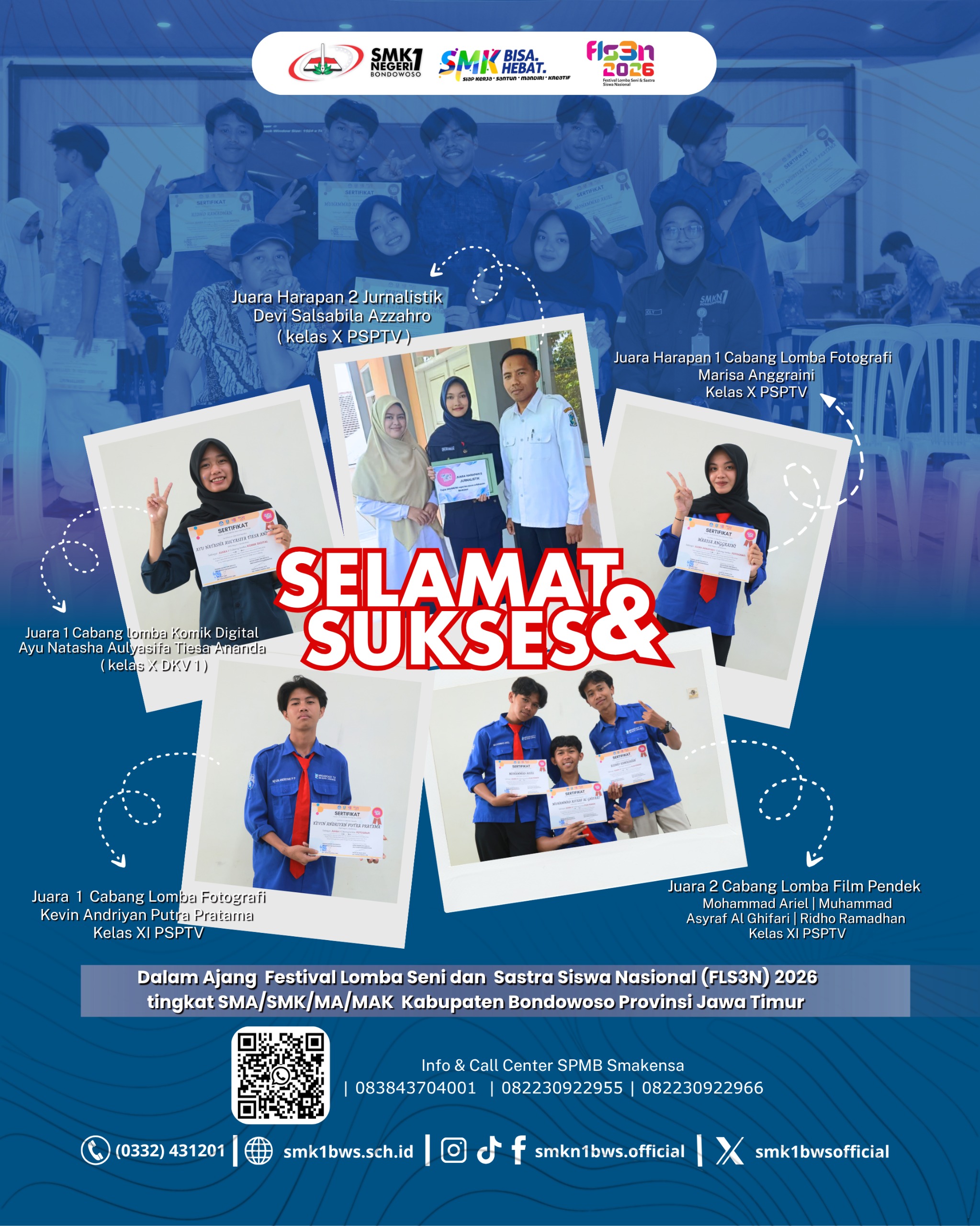 Festival Lomba Seni dan Sastra Siswa Nasional (FLS3N) 2026 tingkat SMA/SMK/MA/MAK Kabupaten Bondowoso